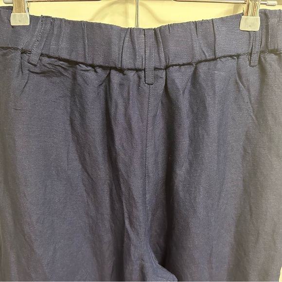 Boston Proper Navy Wide-Leg Trousers - Picture 6 of 11